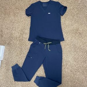 Figs scrubs set navy blue